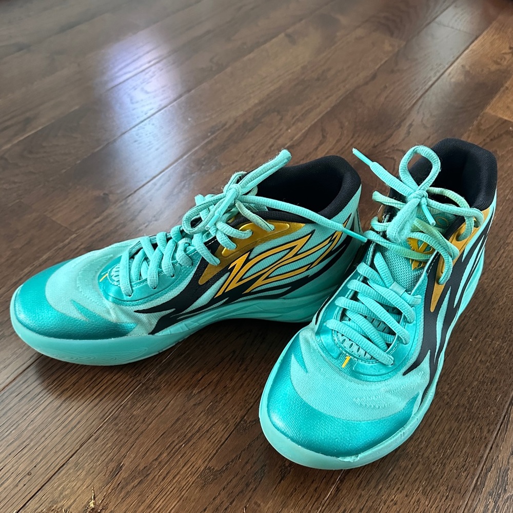 EUC Puma Lamelo Ball MB.02 Honeycomb Elektro Aqua Teal Black Gold